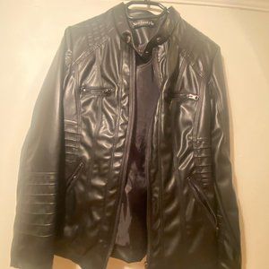 Oversized Synthetic Leather Jacket